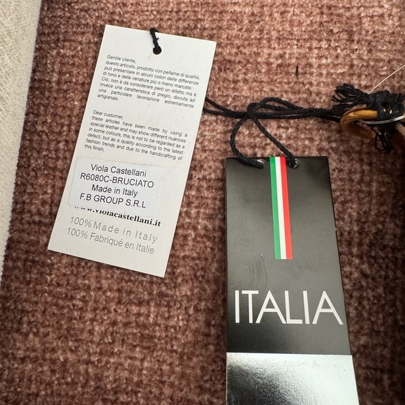 NWT VIOLA CASTELLANI Bruciato Brown Suede Padded Woven Crossbody Made In Italy - Picture 7 of 10